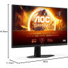AOC Gaming Moniteur 24G4XED 23.8 Pouce 180Hz Fast IPS Dalle, 0.5ms MPRT, HDR10, G-Sync Compatible, Haut-parleurs, (1920x1080 HDM