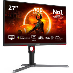 AOC Gaming Q27G3XMN - Moniteur QHD 27 pouces, 180 Hz, FreeSync Prem. Pro., HDR1000 (2560x1440, 1 ms GtG, HDMI, Display Port) noi