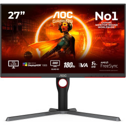 AOC Gaming Q27G3XMN - Moniteur QHD 27 pouces, 180 Hz, FreeSync Prem. Pro., HDR1000 (2560x1440, 1 ms GtG, HDMI, Display Port) noi
