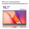 ARZOPA Écran Portable 16,1" IPS FHD 1080P, Moniteur Portable USB-C/HDMI avec Tige Unique,100% sRGB, HDR, Écran Léger Ultra-Mince