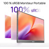 ARZOPA Écran Portable 16,1" IPS FHD 1080P, Moniteur Portable USB-C/HDMI avec Tige Unique,100% sRGB, HDR, Écran Léger Ultra-Mince