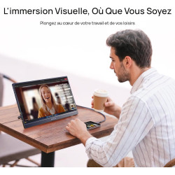 ARZOPA Écran Portable 16,1" IPS FHD 1080P, Moniteur Portable USB-C/HDMI avec Tige Unique,100% sRGB, HDR, Écran Léger Ultra-Mince