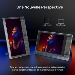 ARZOPA Ecran Portable 16,1" FHD 1080P, Moniteur Portable IPS 100% sRGB avec Pied Réglable, Affichage Ultra-Mince à Gamme de Coul