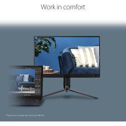 ASUS Zenscreen MB166C - Ecran PC Portable 15,6" FHD - Télétravail ou Gaming - Alimentation et Affichage Via USB Type-C - Dalle I