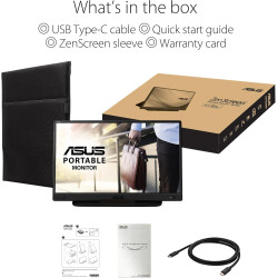 ASUS Zenscreen MB166C - Ecran PC Portable 15,6" FHD - Télétravail ou Gaming - Alimentation et Affichage Via USB Type-C - Dalle I