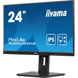 Iiyama Ecran 23,8'' Noir Dalle IPS Ultra Mince 16:9 1920x1080 0.5ms 100Hz 250 CD/m² HDMI DP HPs 15cm Pied réglable en Hauteur + 