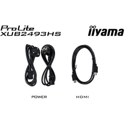 Iiyama Ecran 23,8'' Noir Dalle IPS Ultra Mince 16:9 1920x1080 0.5ms 100Hz 250 CD/m² HDMI DP HPs 15cm Pied réglable en Hauteur + 
