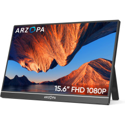 ARZOPA Écrans Portable 15,6" 1920 x 1080 FHD IPS pour Ordinateur Portable avec Béquille, Deuxième Écran Ultra Fin pour Ordinateu