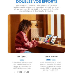 ARZOPA Écrans Portable 15,6" 1920 x 1080 FHD IPS pour Ordinateur Portable avec Béquille, Deuxième Écran Ultra Fin pour Ordinateu