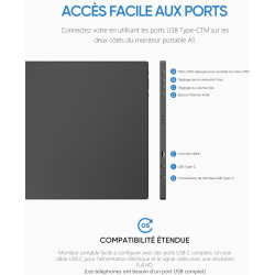 ARZOPA Écrans Portable 15,6" 1920 x 1080 FHD IPS pour Ordinateur Portable avec Béquille, Deuxième Écran Ultra Fin pour Ordinateu