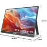 ARZOPA Écrans Portable 15,6" 1920 x 1080 FHD IPS pour Ordinateur Portable avec Béquille, Deuxième Écran Ultra Fin pour Ordinateu