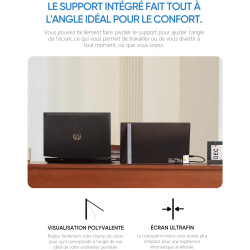 ARZOPA Ecran Portable,14.0" 1920×1080 FHD IPS pour Écran Portable Moniteur avec Tige Unique,Prise en Charge HDMI/Type-C/USB-C, d