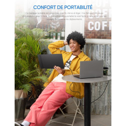 ARZOPA Ecran Portable,14.0" 1920×1080 FHD IPS pour Écran Portable Moniteur avec Tige Unique,Prise en Charge HDMI/Type-C/USB-C, d