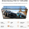 ARZOPA Grand Ecran Portable 17,3 Pouces, Moniteur Portable FHD HDR IPS, Deuxième Écran Externe avec Béquille USB C HDMI pour PC 