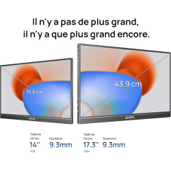 ARZOPA Grand Ecran Portable 17,3 Pouces, Moniteur Portable FHD HDR IPS, Deuxième Écran Externe avec Béquille USB C HDMI pour PC 