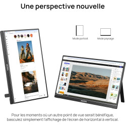 ARZOPA Grand Ecran Portable 17,3 Pouces, Moniteur Portable FHD HDR IPS, Deuxième Écran Externe avec Béquille USB C HDMI pour PC 