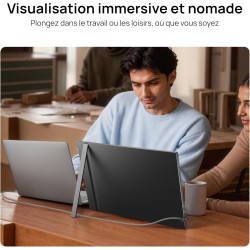 ARZOPA Grand Ecran Portable 17,3 Pouces, Moniteur Portable FHD HDR IPS, Deuxième Écran Externe avec Béquille USB C HDMI pour PC 