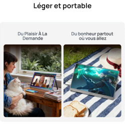 ARZOPA Écran Portable 17,3" Gris, Moniteur Portable 1080P FHD 103% sRGB IPS Gaming Écran Externe avec Pied Intégré HDMI USB-C po