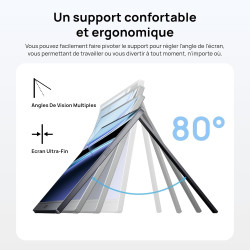 ARZOPA Écran Portable 15,6" 1920x1080 FHD IPS, Moniteur Portable USB-C Ultra Fin avec Pied Intégré, HDR10, Haut-Parleurs, Compat