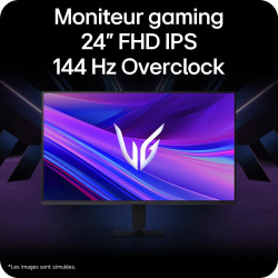 LG Ultragear™ 24G411A-B.AEU Ecran PC Gaming 24" - Dalle IPS résolution FHD (1920x1080), 5ms GtG 144Hz, HDR 10, sRGB 99% (CIE1931