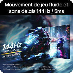 LG Ultragear™ 24G411A-B.AEU Ecran PC Gaming 24" - Dalle IPS résolution FHD (1920x1080), 5ms GtG 144Hz, HDR 10, sRGB 99% (CIE1931