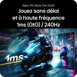 LG Ultragear™ 27G850A-B Ecran PC Gaming 27" - Dalle IPS résolution UHD (3840x2160), 1ms 240Hz, DisplayHDR™ 600, DCI-P3 99% (CIE1
