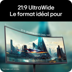 LG Ultragear™ 34G600A-B.AEU Ecran PC Gaming 34" - Dalle VA résolution WQHD (3440 x 1440), 5ms GtG 160Hz, HDR 10, sRGB 99% (CIE19
