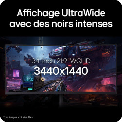 LG Ultragear™ 34G600A-B.AEU Ecran PC Gaming 34" - Dalle VA résolution WQHD (3440 x 1440), 5ms GtG 160Hz, HDR 10, sRGB 99% (CIE19