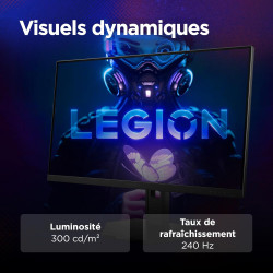 Lenovo Legion 27-10 - Écran Gaming 27'' (FHD, IPS, 240Hz, 0.5ms, 2X HDMI 2.1, DP 1.4, Câble HDMI, AMD FreeSync Premium) Réglage 