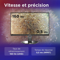 Lenovo Legion 27U-10 - Écran Gaming de 27" avec Eyesafe (UHD, IPS, 160Hz, 0.5ms, 2X HDMI, DP, HDR10, NVIDIA G-Sync, AMD FreeSync