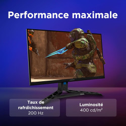 Lenovo Legion R27qe Gen2 - Écran Gaming 27'' (QHD, IPS, 200 Hz, 0.5 ms, HDMI+DP, Câble DP, AMD FreeSync Premium) Réglage en Incl