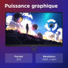 Lenovo Legion 27Q-10 - Écran Gaming de 27" QHD avec Eyesafe (IPS, 240Hz, 0.5ms, 2xHDMI+DP, AMD FreeSync Premium) - Inclinable et