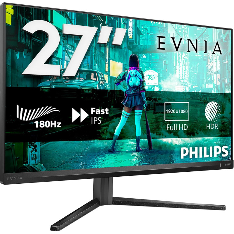 Philips 27M2N3200AM - Moniteur de Jeu Full HD 27 Pouces, 180 Hz, 1 ms GtG, FreeSync Prem., G-Sync comp. (1920x1080, 2X HDMI, Dis