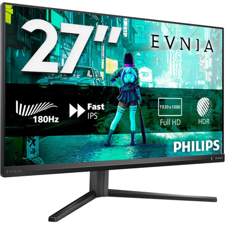 Philips 27M2N3200AM - Moniteur de Jeu Full HD 27 Pouces, 180 Hz, 1 ms GtG, FreeSync Prem., G-Sync comp. (1920x1080, 2X HDMI, Dis