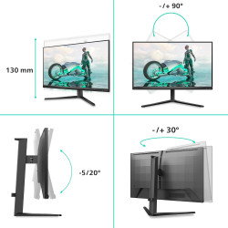 Philips 27M2N3200AM - Moniteur de Jeu Full HD 27 Pouces, 180 Hz, 1 ms GtG, FreeSync Prem., G-Sync comp. (1920x1080, 2X HDMI, Dis