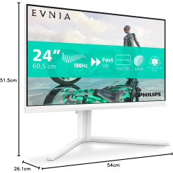 Philips 24M2N3201A - Moniteur de Jeu Full HD 24 Pouces, 180 Hz, 1 ms GtG, FreeSync Prem., G-Sync comp. (1920x1080, 2X HDMI, Disp