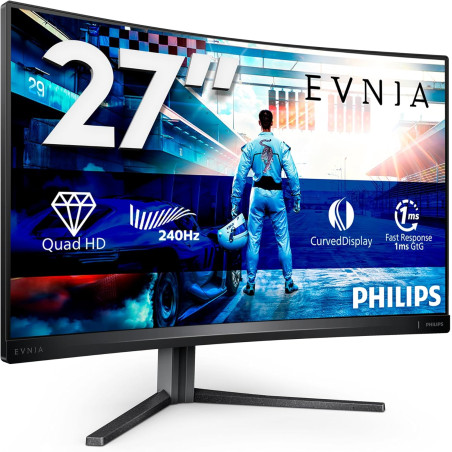 Philips Evnia 27M2C5500W/00 - Moniteur de Jeu QHD incurvé 27 Pouces, 240 Hz, HDR400, 1 ms GtG, FreeSync Premium Pro (2560x1440, 