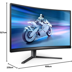 Philips Evnia 27M2C5500W/00 - Moniteur de Jeu QHD incurvé 27 Pouces, 240 Hz, HDR400, 1 ms GtG, FreeSync Premium Pro (2560x1440, 