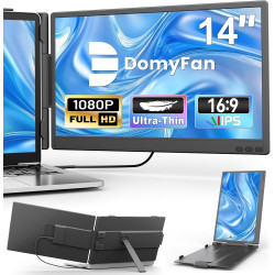 Écran Portable,Écran d'Extension pour PC Portable 14",Double Moniteur Portable Ultra-Fin FHD 1080P IPS pour PC Portable 13"-17",