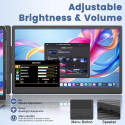 Écran Portable,Écran d'Extension pour PC Portable 14",Double Moniteur Portable Ultra-Fin FHD 1080P IPS pour PC Portable 13"-17",