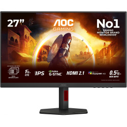 AOC Gaming Moniteur U27G4R 27 Pouce 160Hz Fast IPS Dalle, 0.5ms MPRT, HDR400, G-Sync Compatible, Ajustable en Hauteur, USB Hub(3