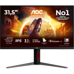 AOC Moniteur U32G4U 31.5 Pouce 160Hz Fast IPS Dalle, 1ms GtG, HDR400, G-Sync Compatible, Ajustable en Hauteur, USB Hub(3840x2160