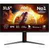AOC Moniteur U32G4U 31.5 Pouce 160Hz Fast IPS Dalle, 1ms GtG, HDR400, G-Sync Compatible, Ajustable en Hauteur, USB Hub(3840x2160