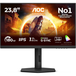 AOC Gaming Moniteur 24G4X 23.8 pouce 180Hz Fast IPS Dalle, 0.5ms MPRT, HDR10, G-Sync Compatible, Ajustable en hauteur, Haut-parl