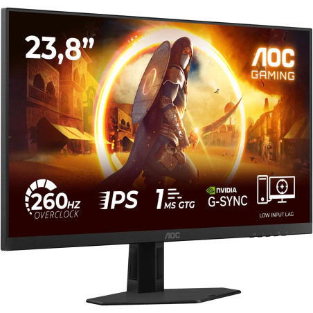 AOC Gaming Moniteur 24G4ZRE 23.8 Pouce 260Hz, Fast IPS Dalle, 0.3ms MPRT, HDR10, G-Sync Compatible, (1920x1080 HDMI 2X 2.0 DP 1x