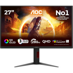 Aoc moniteur q27g4zd 27 pouce 280hz qd-oled dalle, 0.03ms gtg, hdr400 truenoir, g-sync compatible, ajustable en hauteur, usb hub
