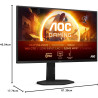 AOC Gaming Moniteur 25G4SXU 24.5 Pouce 310Hz, Fast IPS Dalle, 0.3ms MPRT, HDR400, G-Sync Compatible, Ajustable en Hauteur, USB H