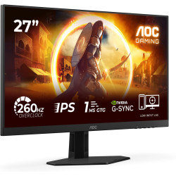 AOC Gaming Moniteur 27G4ZRE 27 Pouce 260Hz, Fast IPS Dalle, 0.3ms MPRT, HDR10, G-Sync Compatible, (1920x1080 HDMI 2X 2.0 DP 1x 1