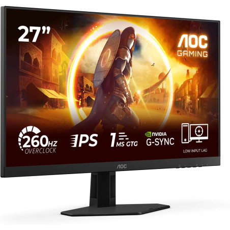 AOC Gaming Moniteur 27G4ZRE 27 Pouce 260Hz, Fast IPS Dalle, 0.3ms MPRT, HDR10, G-Sync Compatible, (1920x1080 HDMI 2X 2.0 DP 1x 1
