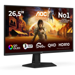 AOC Gaming Moniteur Q27G41ZDF 27 Pouce 240Hz QD-OLED Dalle, 0.03ms GtG, HDR10, G-Sync Compatible, (2560x1440 HDMI 1x 2.0 DP 1x 1